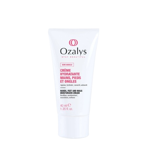 Photo de présentation de la crème hydratante pour les mains, pieds et ongles de la marque Ozalys